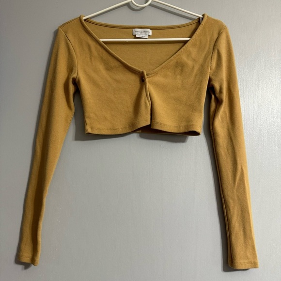 Lovers and Friends Crop Cardigan in Yellow Size XXS - Picture 1 of 7